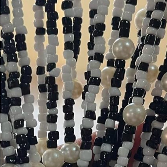 25 STRANDS Hand made Glass beads & tin STUNNING Boho Style Work of Art 1 CURTAIN - Picture 3 of 10